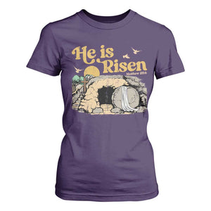 He Is Risen T Shirt For Women Retro Vintage Easter Jesus Christian Apparel TS10 Purple Print Your Wear