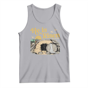 He Is Risen Tank Top Retro Vintage Easter Jesus Christian Apparel TS10 Athletic Heather Print Your Wear