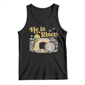 He Is Risen Tank Top Retro Vintage Easter Jesus Christian Apparel TS10 Black Print Your Wear