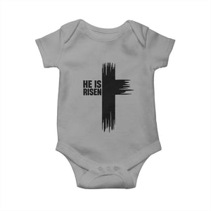 He Is Risen Baby Onesie Christian Easter Cross TS10 Sport Gray Print Your Wear