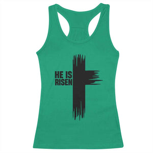 He Is Risen Racerback Tank Top Christian Easter Cross TS10 Irish Green Print Your Wear