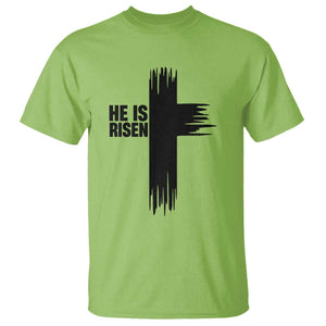 He Is Risen T Shirt Christian Easter Cross TS10 Lime Print Your Wear