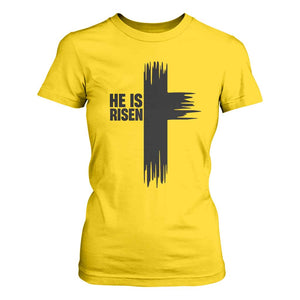 He Is Risen T Shirt For Women Christian Easter Cross TS10 Daisy Print Your Wear