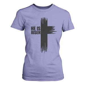 He Is Risen T Shirt For Women Christian Easter Cross TS10 Violet Print Your Wear