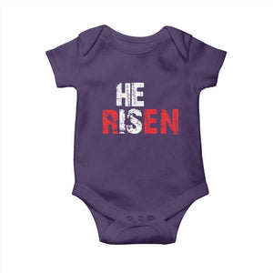 He Is Risen Baby Onesie Vintage Christian Religious Faith TS10 Purple Print Your Wear