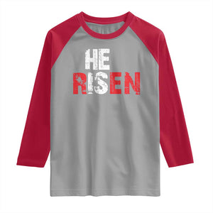 He Is Risen Raglan Shirt Vintage Christian Religious Faith TS10 Sport Gray Red Print Your Wear
