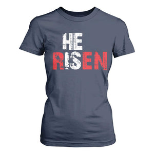 He Is Risen T Shirt For Women Vintage Christian Religious Faith TS10 Navy Print Your Wear