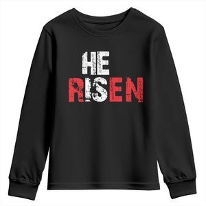 He Is Risen Youth Sweatshirt Vintage Christian Religious Faith TS10 Black Print Your Wear