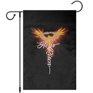 He Is Risen Garden Flag Jesus Resurrection Easter Christian Cross Phoenix Rising TS10 Black Print Your Wear