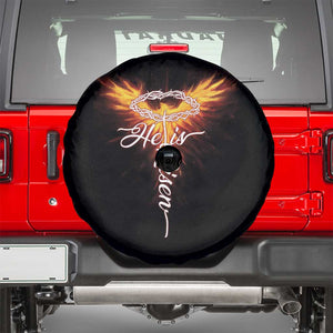 He Is Risen Spare Tire Cover Jesus Resurrection Easter Christian Cross Phoenix Rising TS10 Black Print Your Wear