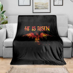 He Is Risen Throw Blanket Phoenix Christian Jesus Resurrection Cross TS10 Print Your Wear