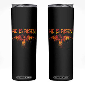 He Is Risen Skinny Tumbler Phoenix Christian Jesus Resurrection Cross TS10 Black Print Your Wear
