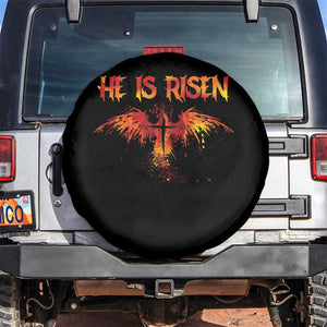 He Is Risen Spare Tire Cover Phoenix Christian Jesus Resurrection Cross TS10 No hole Black Print Your Wear