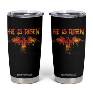 He Is Risen Tumbler Cup Phoenix Christian Jesus Resurrection Cross TS10 Black Print Your Wear