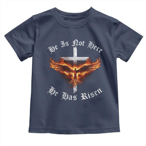 Easter Jesus Has Risen Toddler T Shirt Christian Religious Phoenix Resurrection Cross TS10 Navy Print Your Wear
