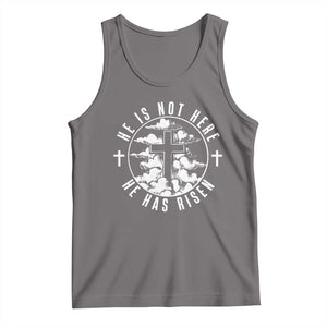 Easter Jesus Has Risen Tank Top Christian Bible Verse Graphic Cross 90s Style TS10 Deep Heather Print Your Wear