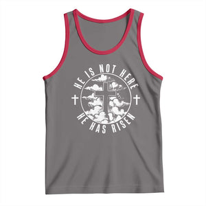 Easter Jesus Has Risen Tank Top Christian Bible Verse Graphic Cross 90s Style TS10 Deep Heather Red Print Your Wear
