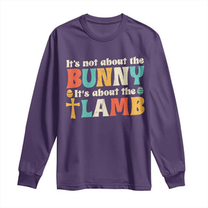 Religious Easter Long Sleeve Shirt Retro Its Not About The Bunny Its About The Lamb TS10 Purple Print Your Wear