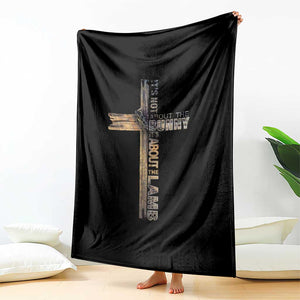 Easter Christian Throw Blanket Vintage Cross Farmhouse Religious Not About Bunny About the Lamb TS10 Print Your Wear