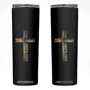 Easter Christian Skinny Tumbler Vintage Cross Farmhouse Religious Not About Bunny About the Lamb TS10 Black Print Your Wear