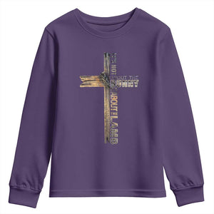 Easter Christian Youth Sweatshirt Vintage Cross Farmhouse Religious Not About Bunny About the Lamb TS10 Purple Print Your Wear