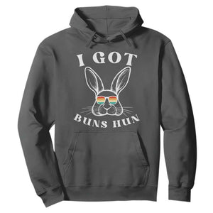 Rabbit Easter Bunny Sunglasses Hoodie Retro Vintage I Got Buns Hun Funny Jokes TS10 Dark Heather Print Your Wear