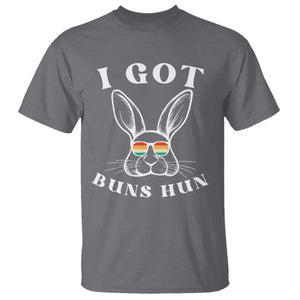 Rabbit Easter Bunny Sunglasses T Shirt Retro Vintage I Got Buns Hun Funny Jokes TS10 Charcoal Print Your Wear