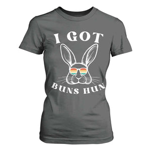 Rabbit Easter Bunny Sunglasses T Shirt For Women Retro Vintage I Got Buns Hun Funny Jokes TS10 Dark Heather Print Your Wear