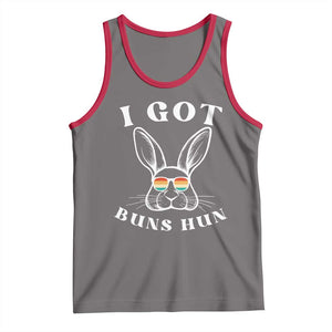 Rabbit Easter Bunny Sunglasses Tank Top Retro Vintage I Got Buns Hun Funny Jokes TS10 Deep Heather Red Print Your Wear