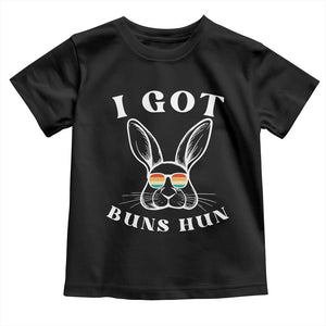 Rabbit Easter Bunny Sunglasses Toddler T Shirt Retro Vintage I Got Buns Hun Funny Jokes TS10 Black Print Your Wear