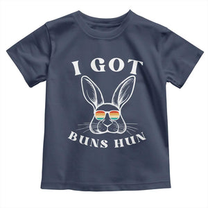 Rabbit Easter Bunny Sunglasses Toddler T Shirt Retro Vintage I Got Buns Hun Funny Jokes TS10 Navy Print Your Wear