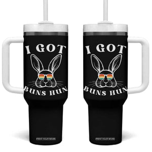 Rabbit Easter Bunny Sunglasses Tumbler With Handle Retro Vintage I Got Buns Hun Funny Jokes TS10 One Size: 40 oz Black Print Your Wear
