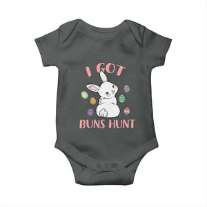 Rabbit Easter Bunny Sunglasses Baby Onesie I Got Buns Hun Funny Jokes TS10 Dark Heather Print Your Wear