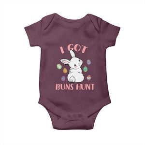 Rabbit Easter Bunny Sunglasses Baby Onesie I Got Buns Hun Funny Jokes TS10 Maroon Print Your Wear