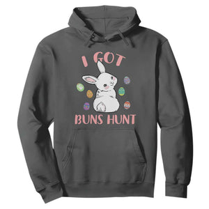 Rabbit Easter Bunny Sunglasses Hoodie I Got Buns Hun Funny Jokes TS10 Dark Heather Print Your Wear