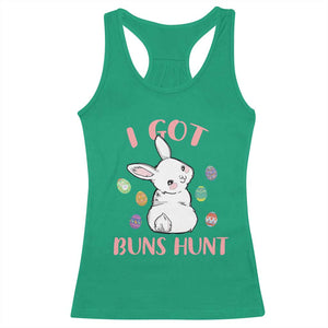Rabbit Easter Bunny Sunglasses Racerback Tank Top I Got Buns Hun Funny Jokes TS10 Irish Green Print Your Wear