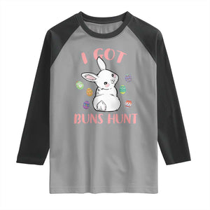 Rabbit Easter Bunny Sunglasses Raglan Shirt I Got Buns Hun Funny Jokes TS10 Sport Gray Black Print Your Wear