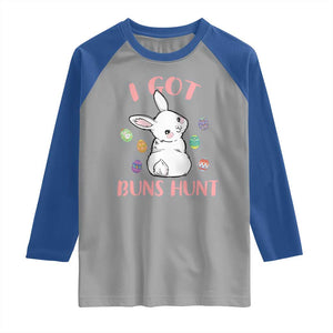 Rabbit Easter Bunny Sunglasses Raglan Shirt I Got Buns Hun Funny Jokes TS10 Sport Gray Royal Print Your Wear