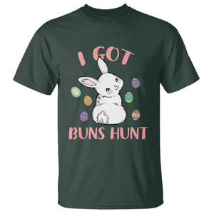 Rabbit Easter Bunny Sunglasses T Shirt I Got Buns Hun Funny Jokes TS10 Dark Forest Green Print Your Wear