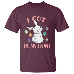 Rabbit Easter Bunny Sunglasses T Shirt I Got Buns Hun Funny Jokes TS10 Maroon Print Your Wear