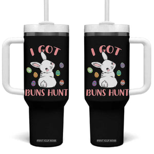 Rabbit Easter Bunny Sunglasses Tumbler With Handle I Got Buns Hun Funny Jokes TS10 One Size: 40 oz Black Print Your Wear