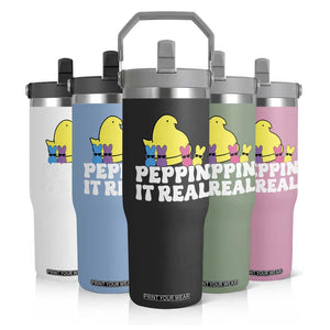 Easter Bunny Flip Straw Tumbler Peepin It Real Rabbit Candy Easter TS10 Print Your Wear