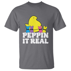 Easter Bunny T Shirt Peepin It Real Rabbit Candy Easter TS10 Charcoal Print Your Wear