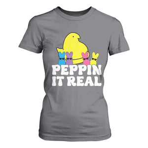 Easter Bunny T Shirt For Women Peepin It Real Rabbit Candy Easter TS10 Charcoal Print Your Wear