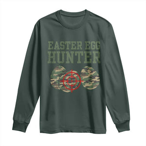 Easter Egg Hunter Long Sleeve Shirt Camo Funny Hunting TS10 Dark Forest Green Print Your Wear