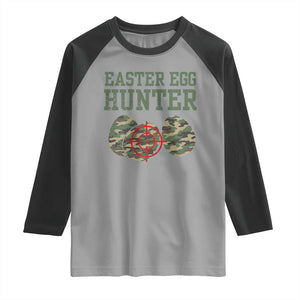 Easter Egg Hunter Raglan Shirt Camo Funny Hunting TS10 Sport Gray Black Print Your Wear