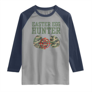 Easter Egg Hunter Raglan Shirt Camo Funny Hunting TS10 Sport Gray Navy Print Your Wear
