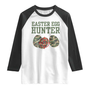 Easter Egg Hunter Raglan Shirt Camo Funny Hunting TS10 White Black Print Your Wear