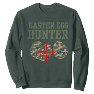 Easter Egg Hunter Sweatshirt Camo Funny Hunting TS10 Dark Forest Green Print Your Wear