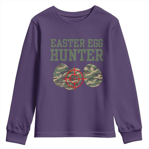 Easter Egg Hunter Youth Sweatshirt Camo Funny Hunting TS10 Purple Print Your Wear